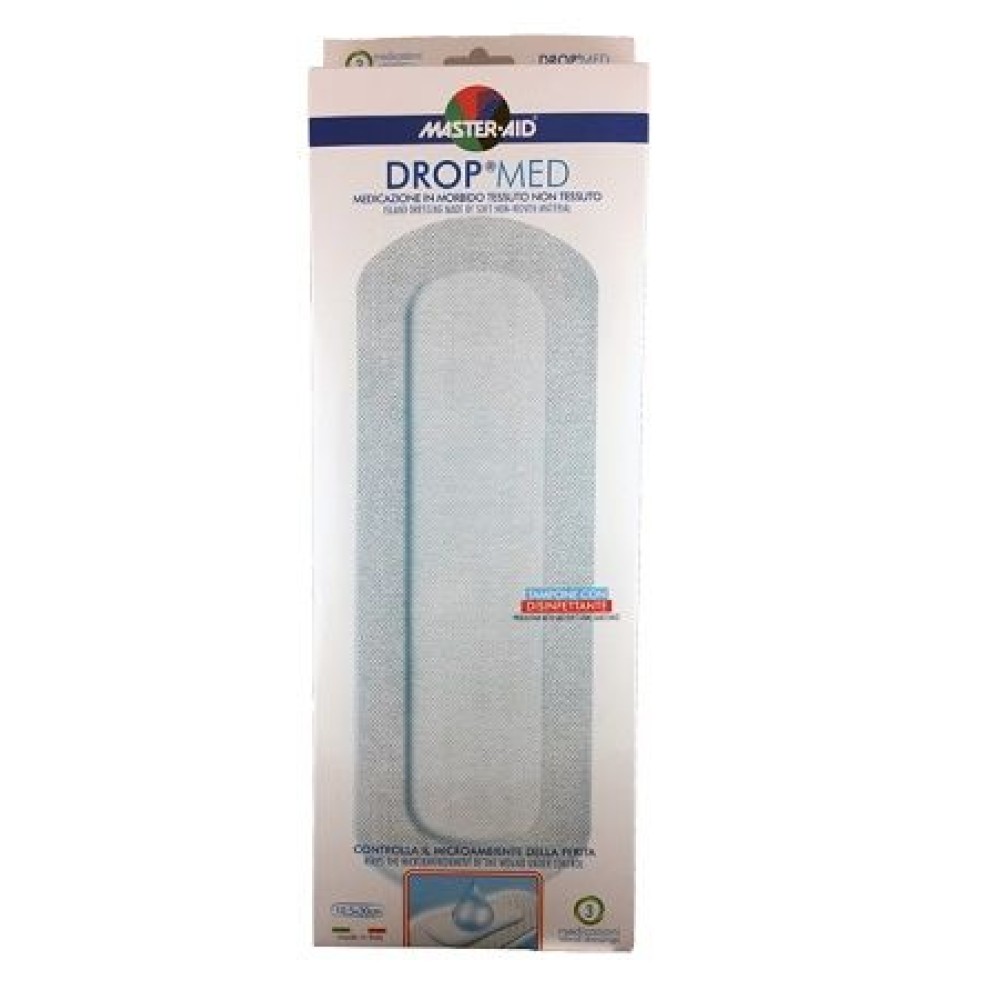 Master Aid | Drop Med |Αυτοκόλλητη Αντικολλητική Γάζα (10,5 x 30cm)  |3τμχ