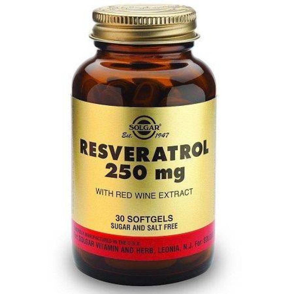 Solgar |Resveratrol 250mg | Συμπλήρωμα Διατροφής Ρεσβερατρόλης | 30caps