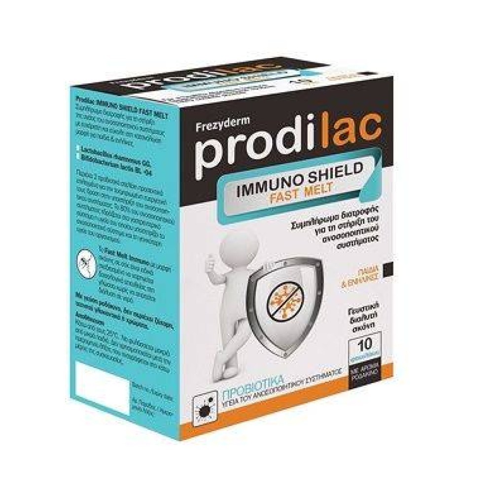 Frezyderm |Prodilac Immuno Shield Fast Melt |Συμπλήρωμα Διατροφής με Προβιοτικά για Pαιδιά & Ενήλικες με Γεύση Ροδάκινο | 10 Φακ