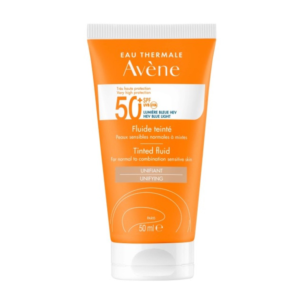 Avene | Fluide SPF50+ Teintee |Αντηλιακή Κρέμα Προσώπου με Χρώμα για Κανονική, Μεικτή, Λιπαρή Επιδερμίδα |50ml