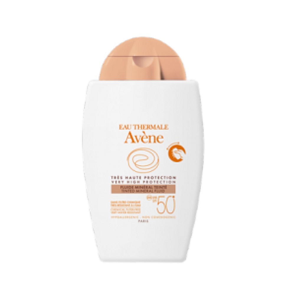 Avene | Fluide Mineral Teinte SPF50+ | Αντιηλιακό Προσώπου Για Ευαίσθητο  Μη Ανεκτικό Δέρμα, με Χρώμα | 40ml