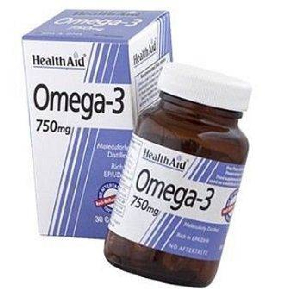 Health Aid | Omega 3 750Mg |Συμπλήρωμα διατροφής Ιχθυελαίων | 30 caps