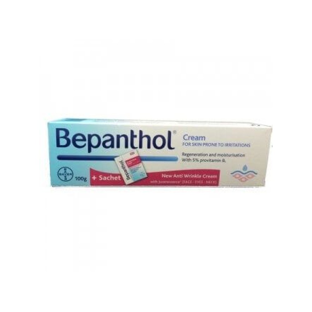 Bepanthol |Cream & Anti-Wrinkle Cream |Κρέμα Ανάπλασης για Δέρμα Ευαίσθητο σε Ερεθισμούς & Δείγμα Αντιρυτιδική Κρέμα | 100g