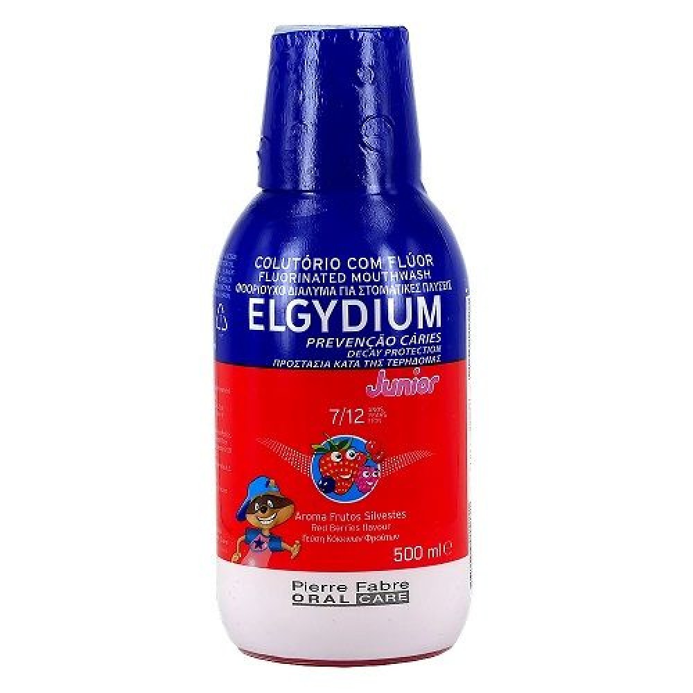 Elgydium Junior | Mouthwash |  Στοματικό Διάλυμα για Παιδιά 7-12 ετών με Γεύση Κόκκινων Φρούτων|  500ml