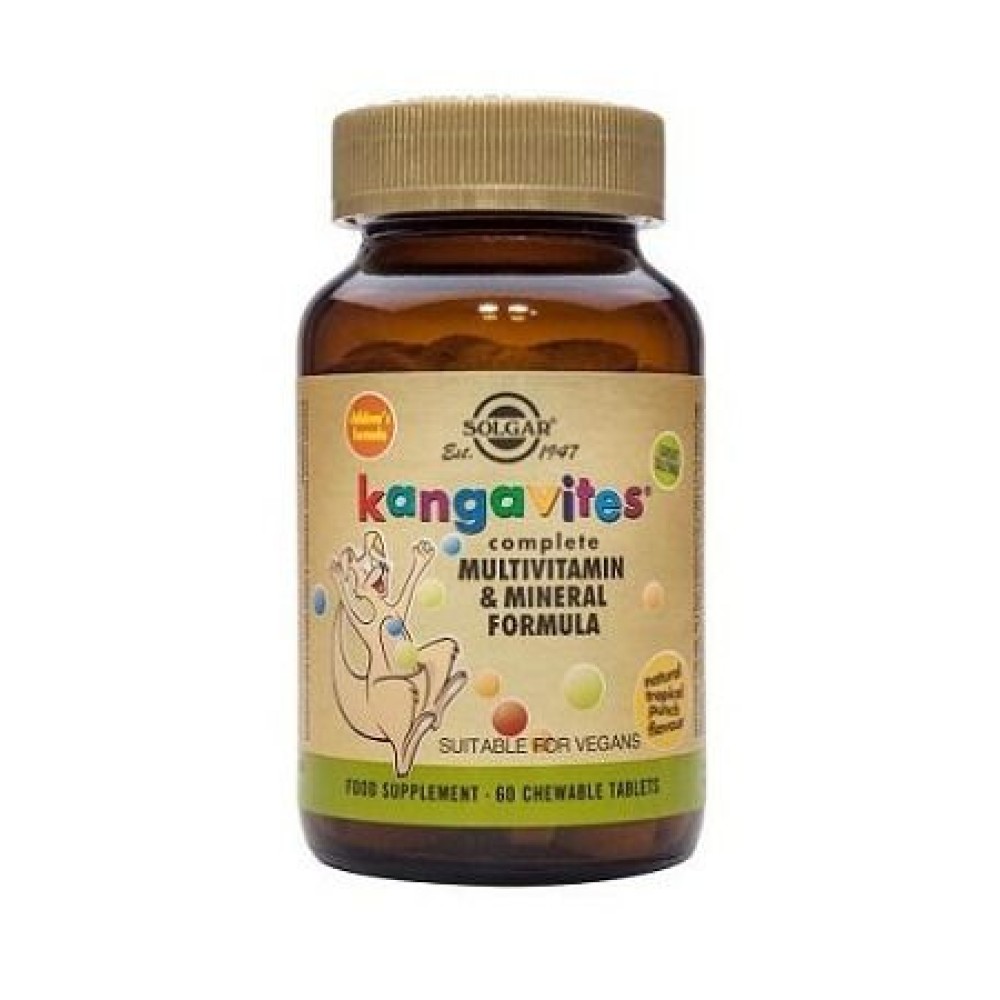 Solgar | Formula Kangavites | Πολυβιταμινούχο για Παιδιά 3+ Ετών με Γεύση Φρούτων του Δάσους | 60tabs