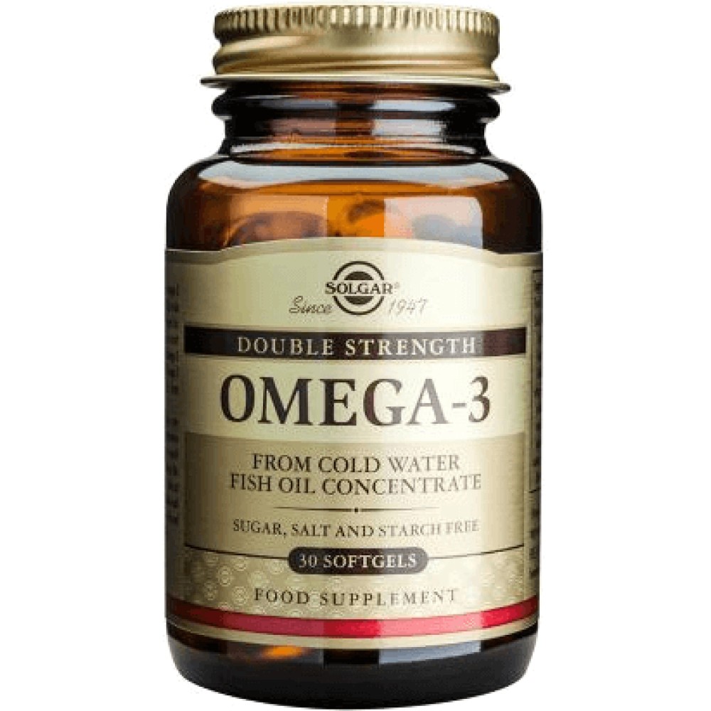 Solgar | Omega-3 Double Strength | Συμπλήρωμα Διατροφής από Έλαια Ψαριού | 60caps