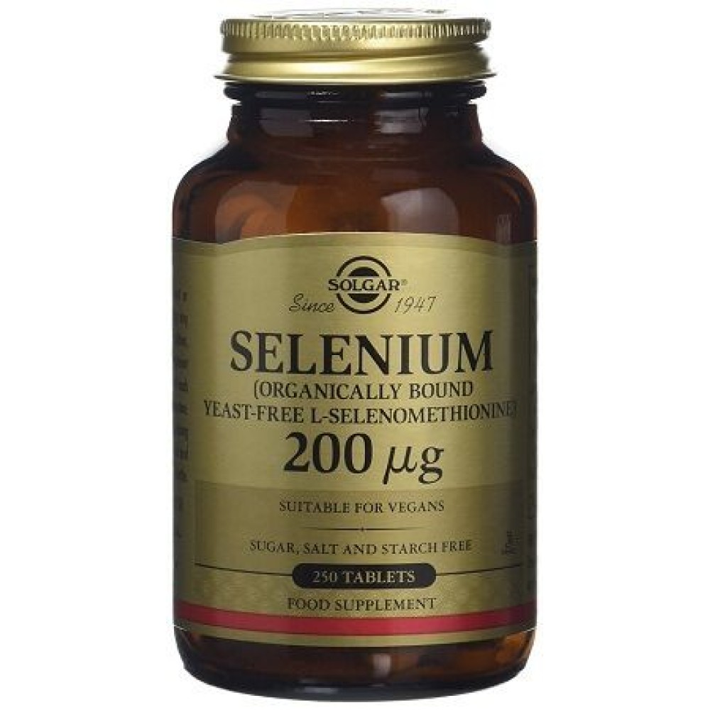 Solgar | Selenium 200mcg | Συμπλήρωμα Διατροφής με Οργανικό Σελήνιο | 250tabs