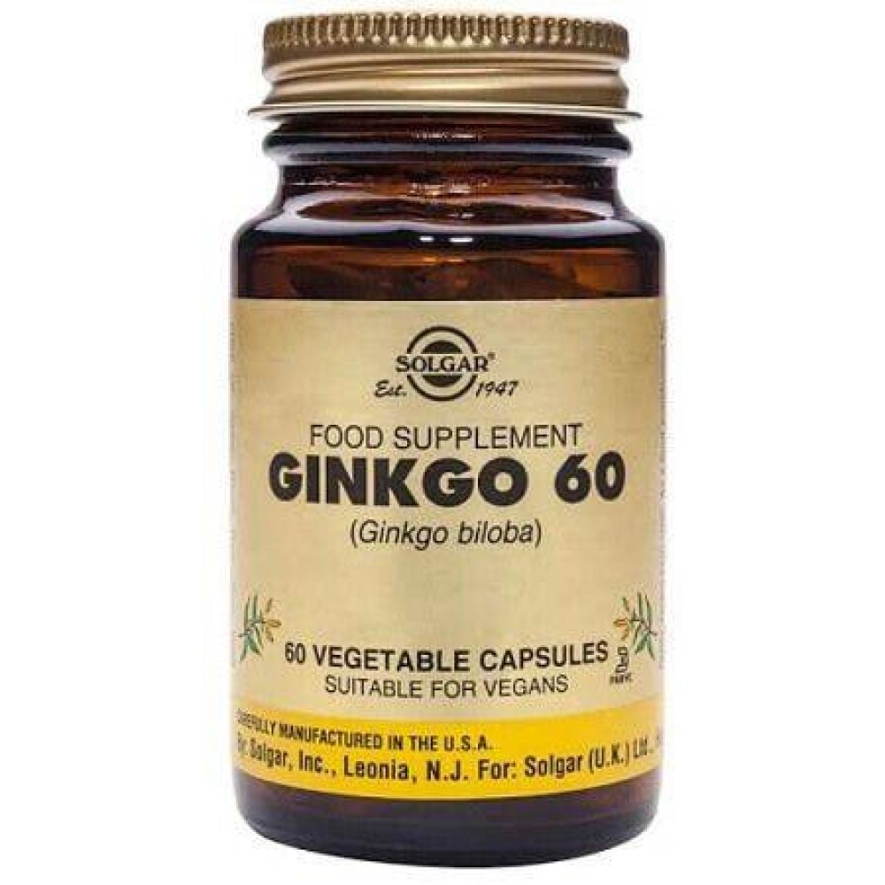 Solgar | Ginkgo Biloba | Συμπλήρωμα Διατροφής Ginkgo Biloba 60mg | 60caps