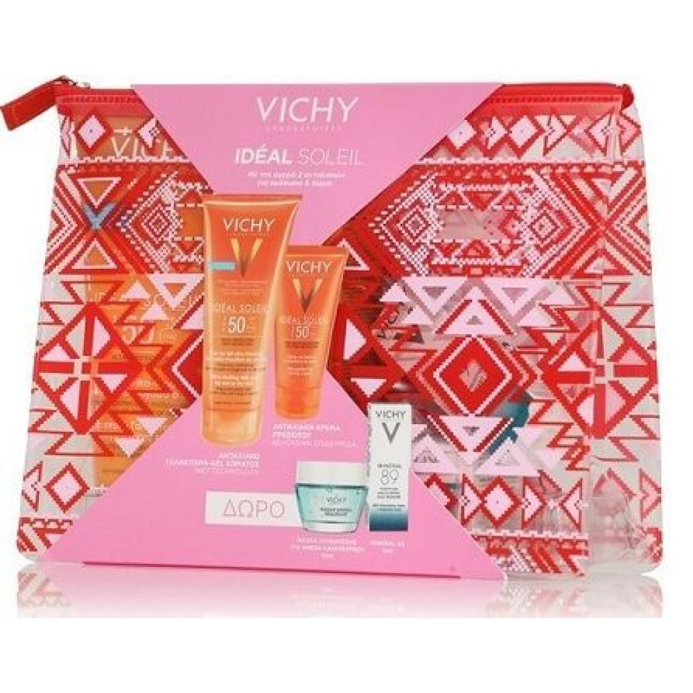 Vichy| Ideal Soleil Pink  Promo Box |Αντηλιακό Γαλάκτωμα-Gel Σώματος 200ml & Αντηλιακή Κρέμα Προσώπου 50ml & 2 Super Δώρα