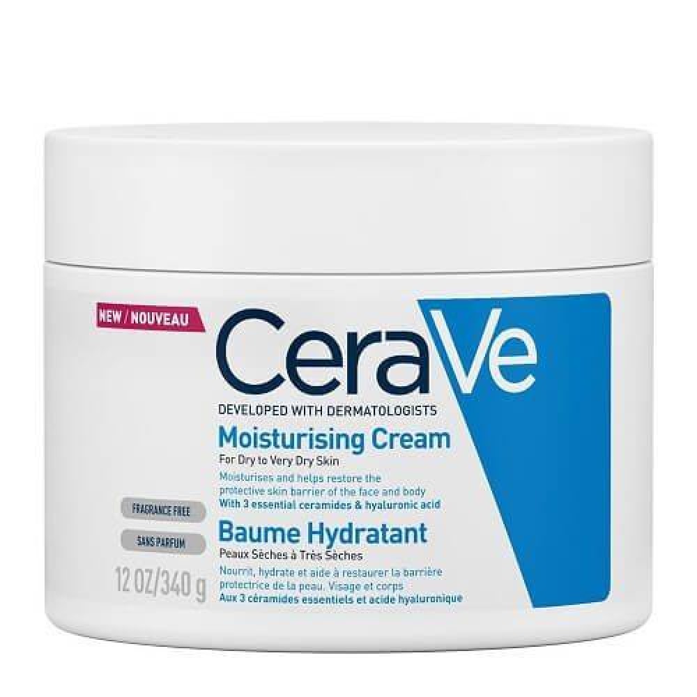 CeraVe | Moisturising Cream | Ενυδατική Κρέμα για Πρόσωπο & Σώμα για Ξηρό / Πολύ Ξηρό Δέρμα|340gr