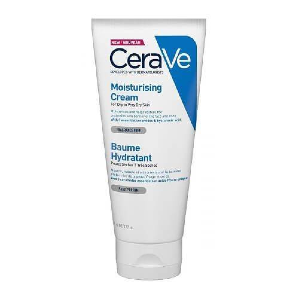 CeraVe | Moisturising Cream | Ενυδατική Κρέμα για Πρόσωπο & Σώμα για Ξηρό / Πολύ Ξηρό Δέρμα| 177gr