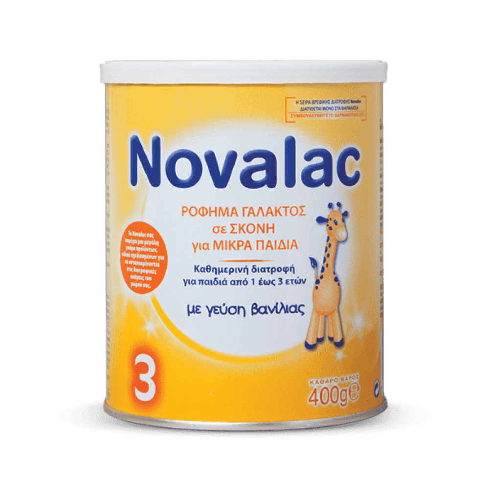 Novalac | No.3 Ρόφημα Γάλακτος σε Σκόνη για Παιδιά 1-3 Ετών με Γεύση Βανίλια | 400g