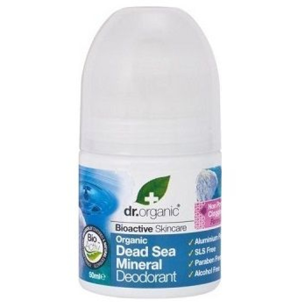 Dr. Organic | Dead Sea Mineral Deodorant Roll On | Αποσμητικό με Βιολογικά Μεταλλικά Στοιχεία από τη Νεκρά Θάλασσα | 50ml