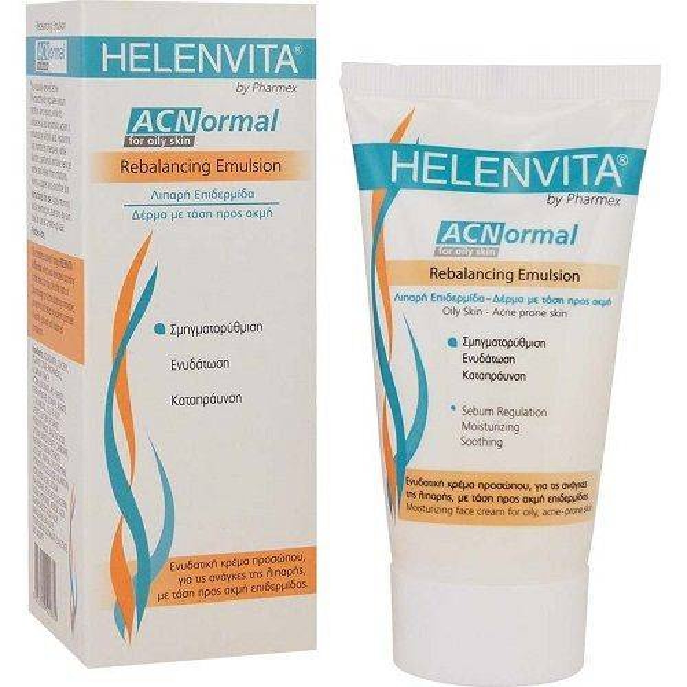 Helenvita | AcNormal Rebalancing Emulsion |  Ενυδατική Κρέμα Προσώπου για Δέρμα με Τάση Ακμής | 60ml