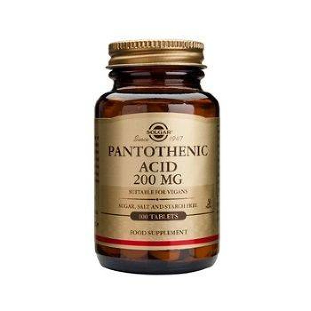 Solgar| Pantothenic Acid 550mg | Συμπλήρωμα Διατροφής Παντοθενικού Οξέος- Βιταμίνη Β5 | 50caps