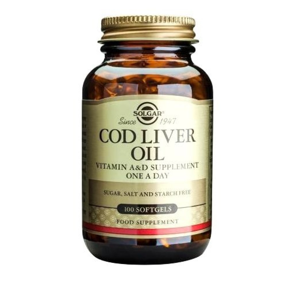 Solgar | Cod Liver Oil | Συμπλήρωμα Διατροφής από Νορβηγικό Μουρουνέλαιο | 100softgels