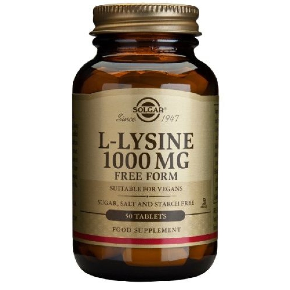 Solgar | L- Lysine 1000mg| Συμπλήρωμα Διατροφής L- Λυσίνη | 50tabs