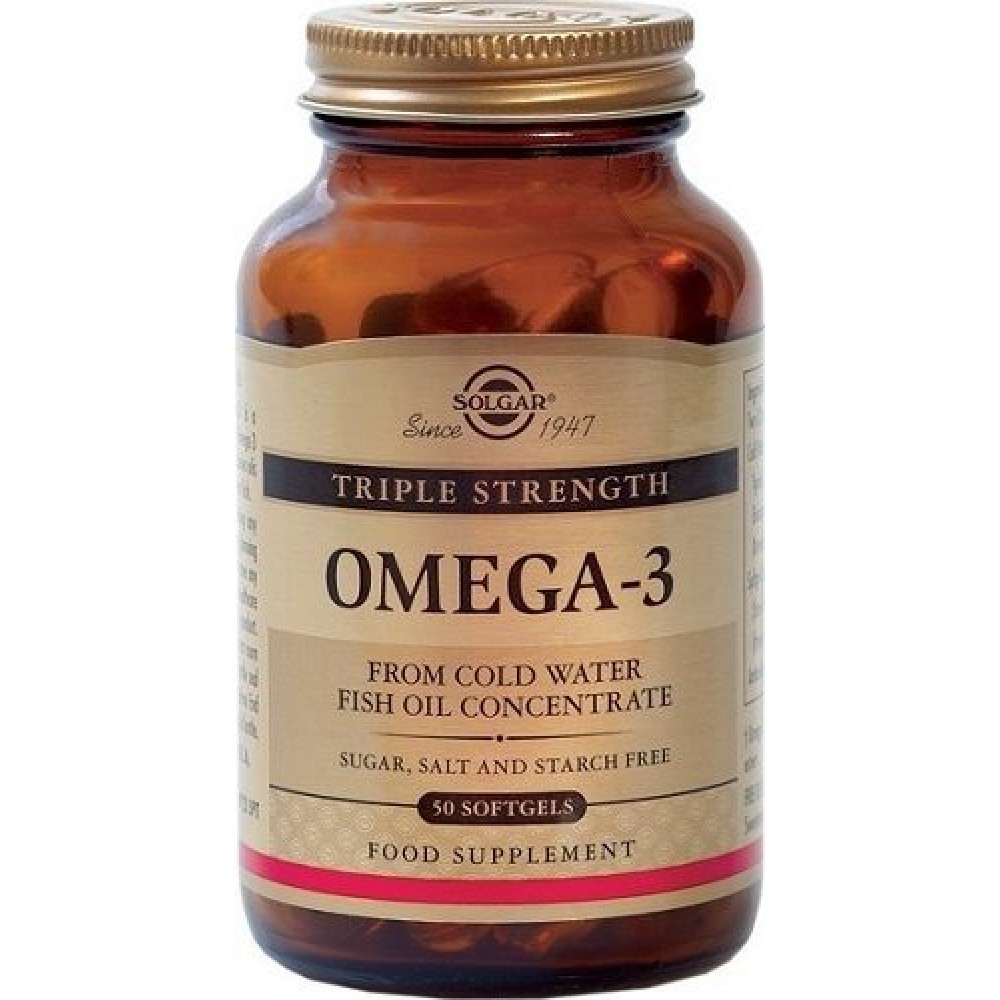 Solgar | Omega -3 Triple Strength | Συμπλήρωμα Διατροφής Ωμέγα 3 | 50 softgels