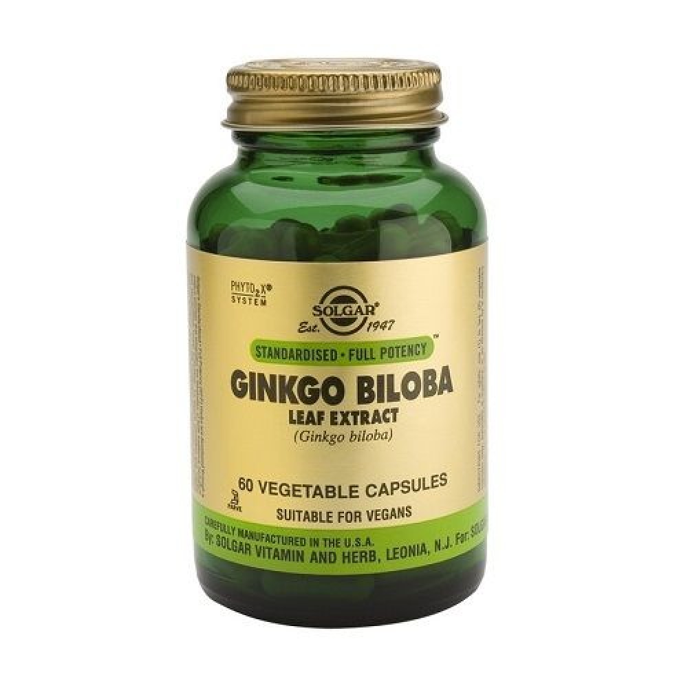 Solgar | Ginkgo Biloba Leaf Extract| Συμπλήρωμα Διατροφής Ginkgo Biloba | 60caps