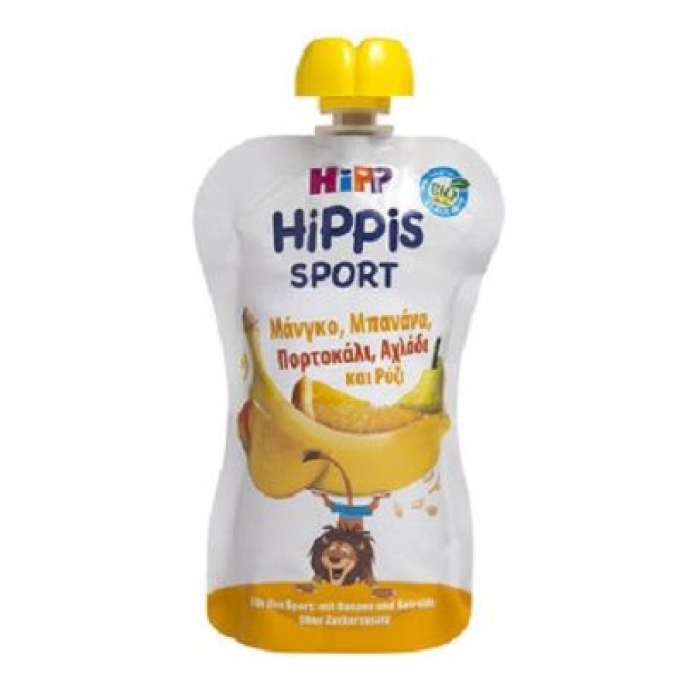 Hipp | Hippis Sport | Φρουτοπολτός Μάνγκο, Μπανάνα, Πορτοκάλι, Αχλάδι & Ρύζι |120γρ