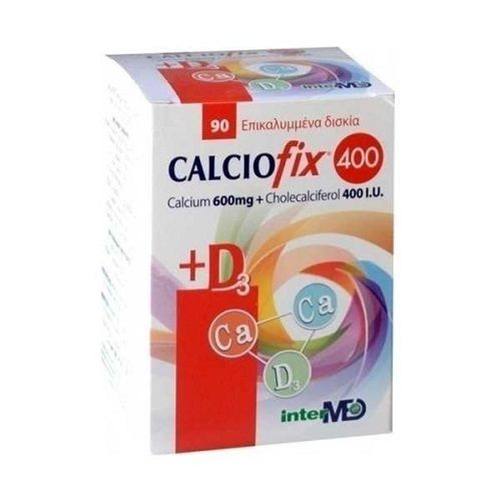 Intermed | Calciofix 400 Calcium 600mg & 400IU D3 | Συμπλήρωμα Διατροφής Ασβέστιο & Βιτ D3 | 90tabs