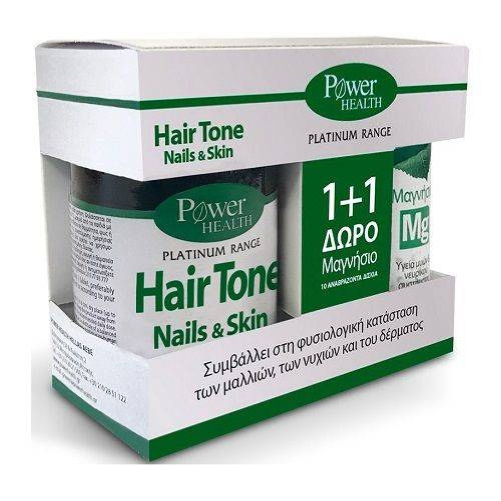 Power Health | Platinum Range Promo Hair Tone Nails & Skin 30tabs & ΔΩΡΟ Μαγνήσιο 10 Αναβράζοντα Δισκία