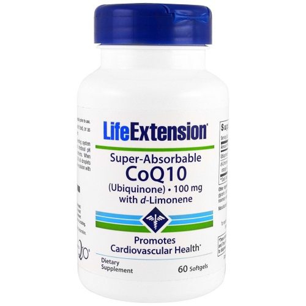 Life Extension | Super Absorbable CoQ10 with d-Limonene 100mg | 60softgels