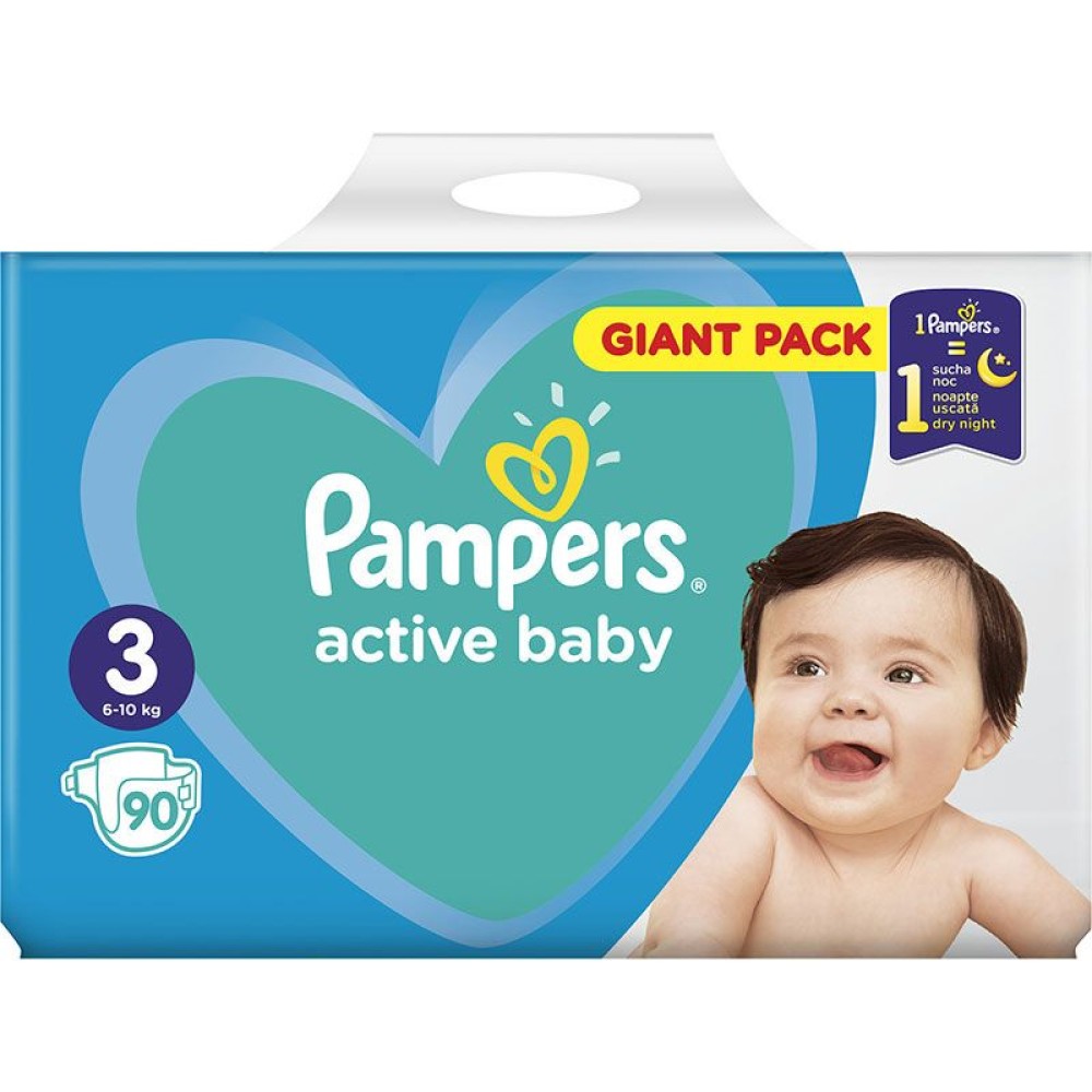 Pampers | Active Baby Giant Box | Πάνες No.3 (6-10kg) | 90 τεμ.