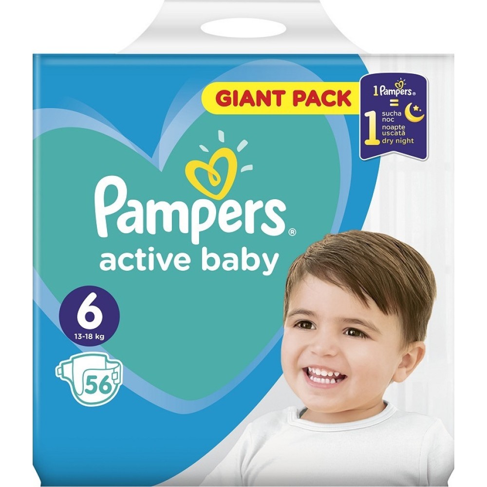 Pampers | Active Baby Giant Pack | Πάνες No.6 (13-18kg) | 56 τεμ.
