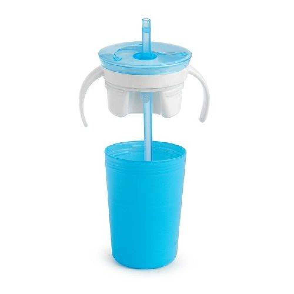 Munchkin | Snack and Sip Cup  |Παιδικό Ποτηράκι με Καλαμάκι 255ml & Ενσωματωμένο Μπολάκι 110ml 12m+ Μπλε