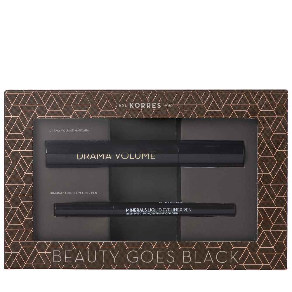 Korres | Promo Beauty Goes Black | Drama Volume Mascara & Minerals Liquid Eyeliner Pen