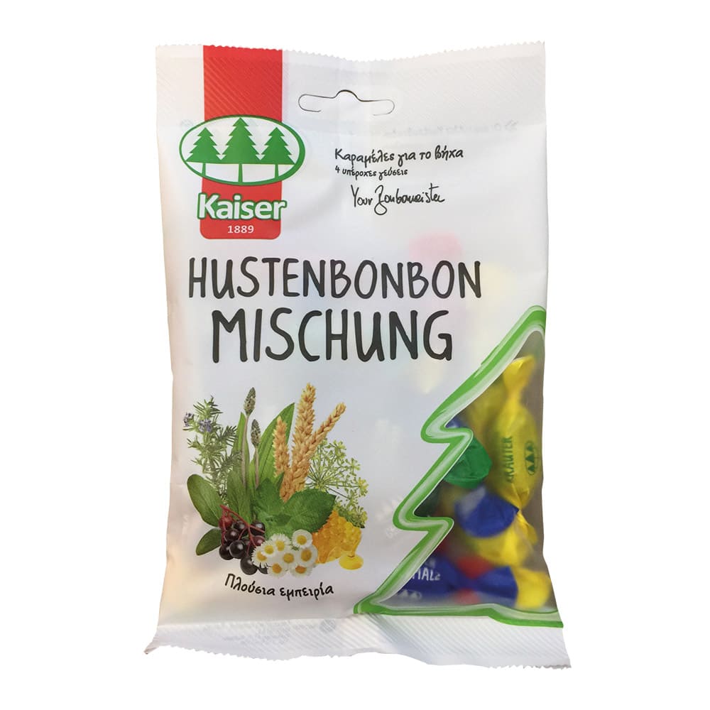 Kaiser | Hustenbonbon Mischung | Καραμέλες για το βήχα - Mix 4 γεύσεων | 80gr