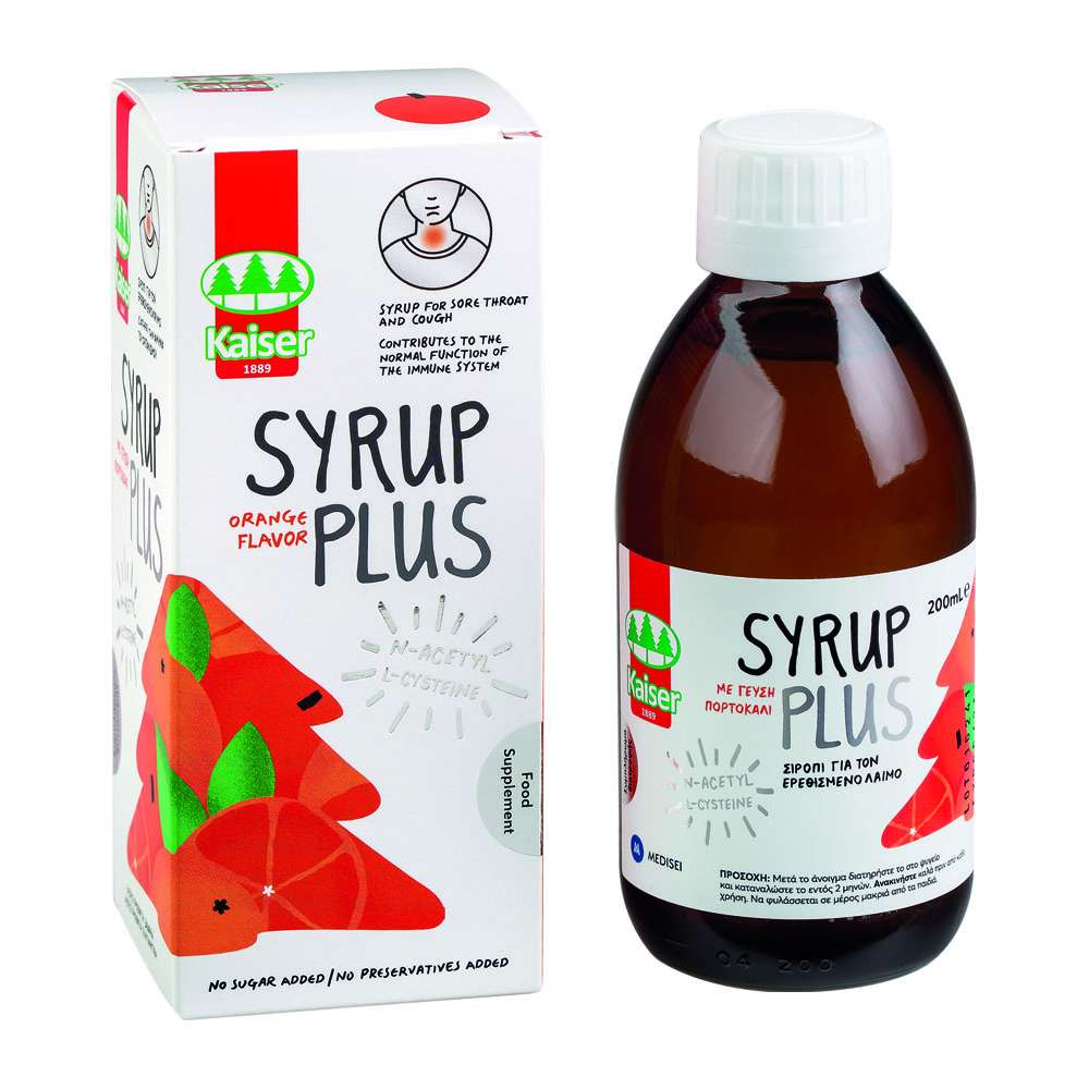 Kaiser | Syrup Plus Orange | Σιρόπι για τον Ερεθισμένο Λαιμό με Γεύση Πορτοκάλι | 200ml