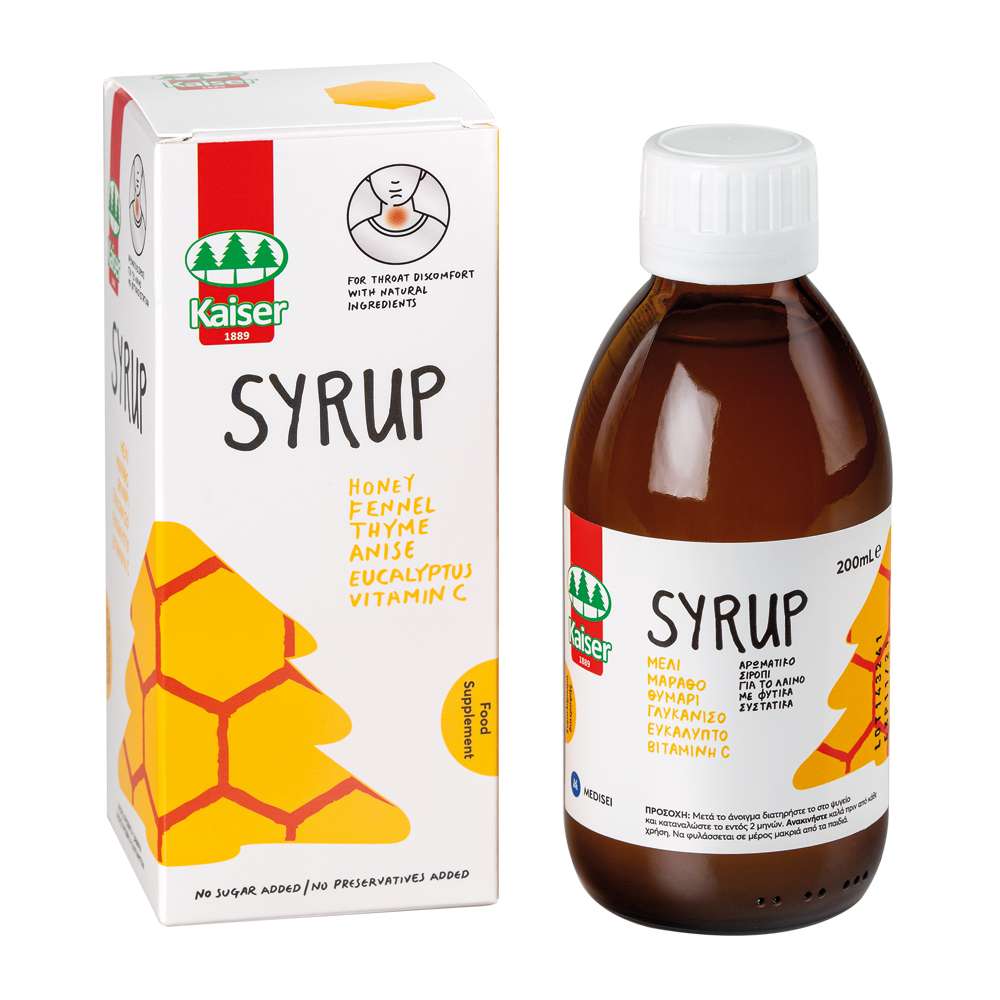 Kaiser | Syrup | Αρωματικό Σιρόπι για το Λαιμό με Φυτικά Συστατικά | 200ml