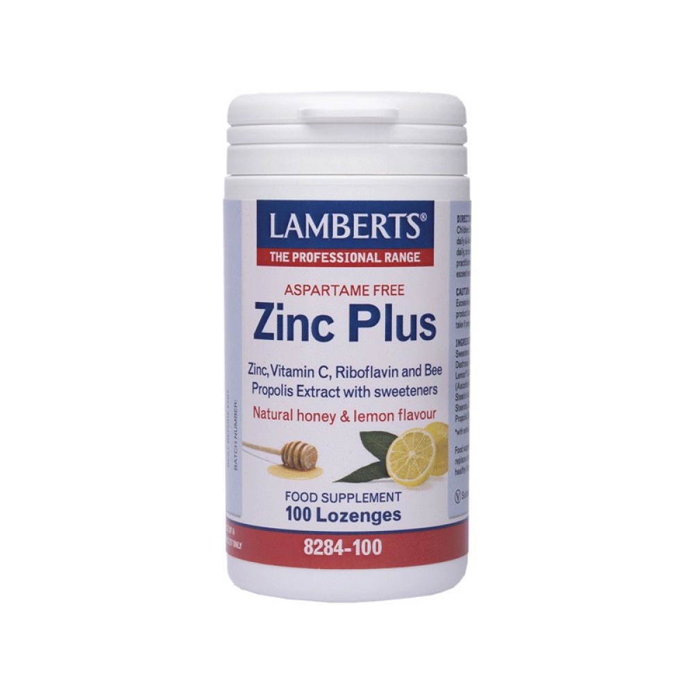 Lamberts | Συμπλήρωμα Διατροφής Zinc Plus με γεύση Μέλι & Λεμόνι | 100 παστίλιες
