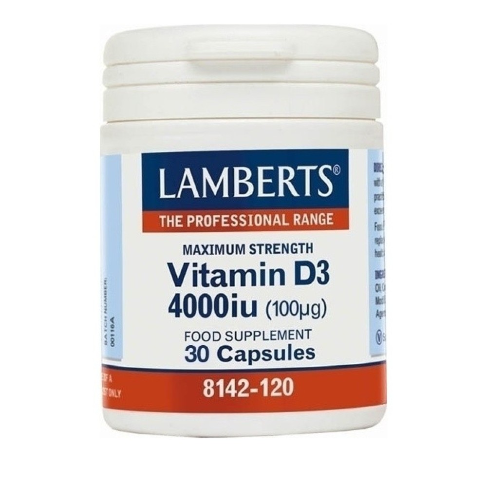 Lamberts | Συμπλήρωμα Διατροφής Vitamin D3 4000iu (100μg) | 30 κάψουλες