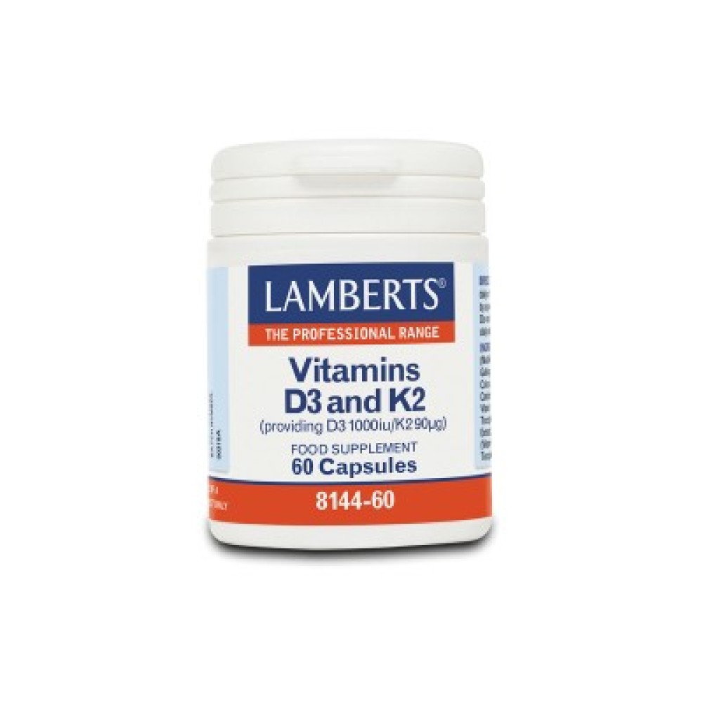 Lamberts | Συμπλήρωμα Διατροφής Vitamin D3 1000iu & K2 90μg | 60 κάψουλες