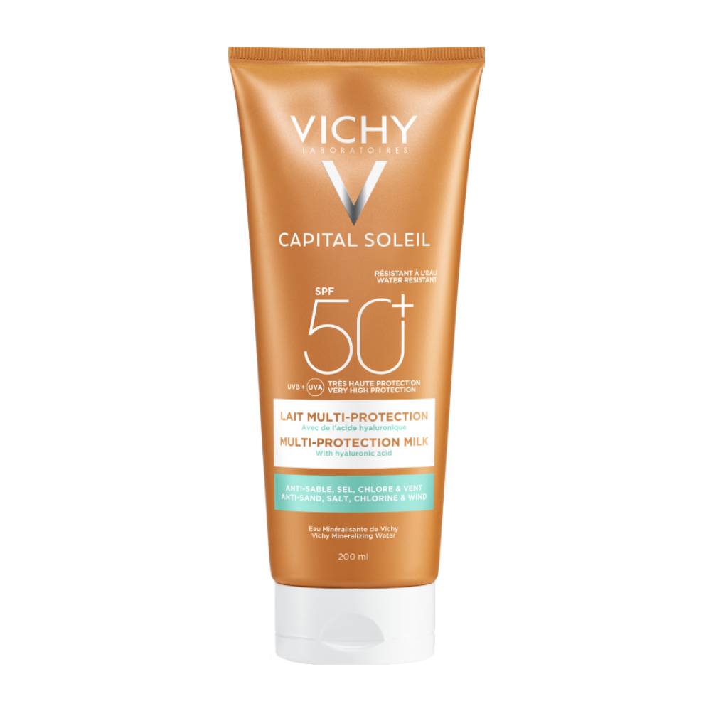 Vichy | Capital Soleil Beach Protect Multi-Protection Milk SPF50+ Αντηλιακό Γαλάκτωμα Προσώπου Σώματος | 200ml
