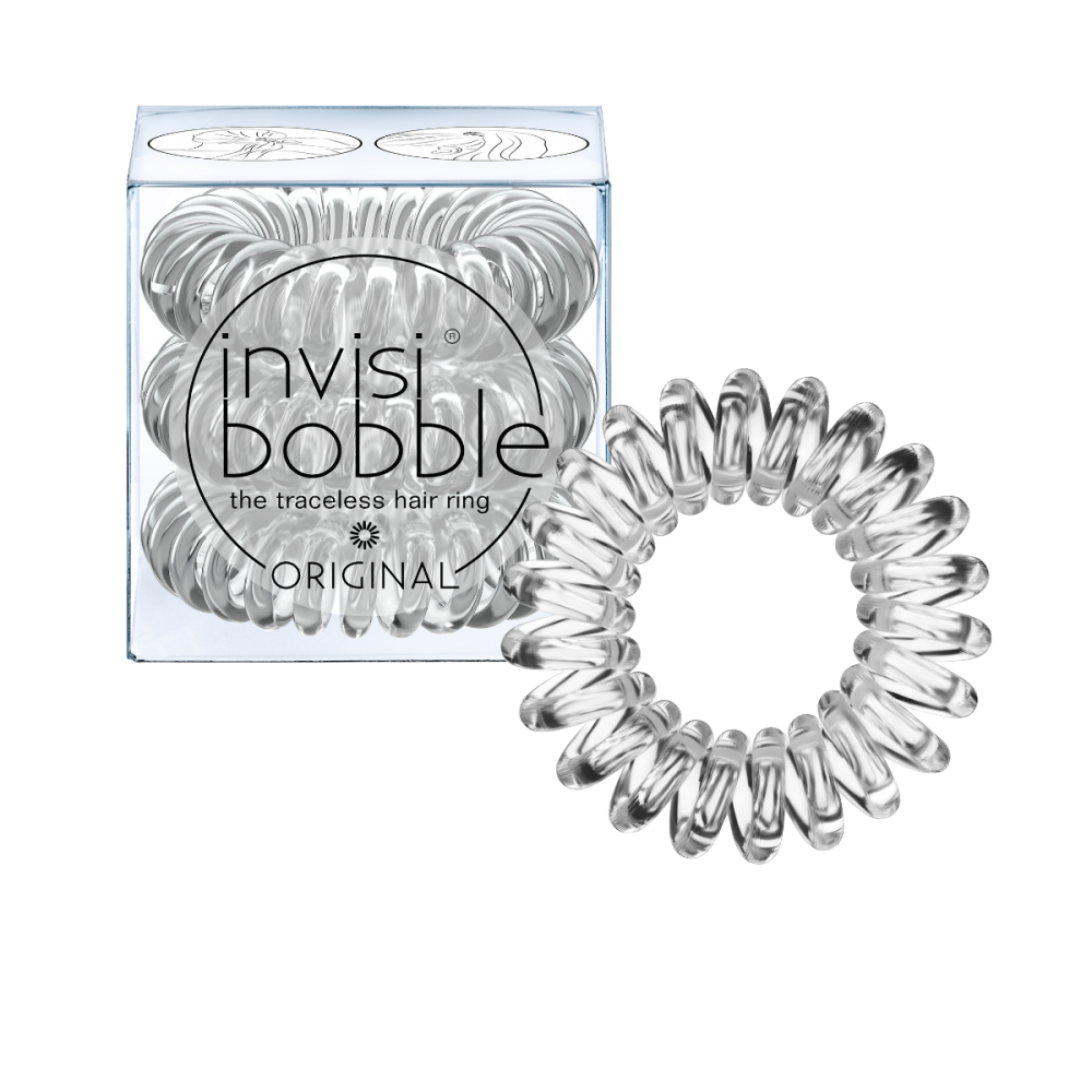 Invisibobble | Original Hair Ring Λαστιχάκι Μαλλιών | Crystal Clear | 3τμχ