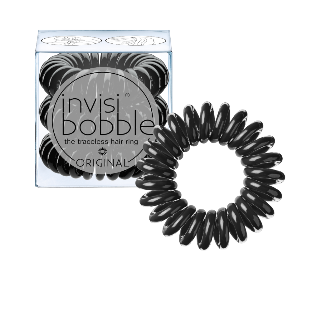 Invisibobble | Original Hair Ring Λαστιχάκι Μαλλιών | True Black | 3τμχ