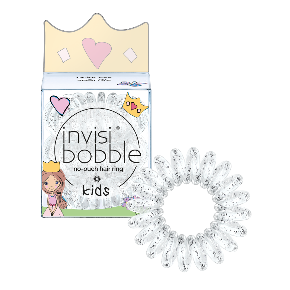 Invisibobble | Kids No Ouch!  | Hair Ring Λαστιχάκι Μαλλιών | Princess Sparkle | 3τμχ