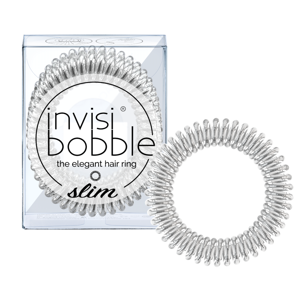 Invisibobble | Slim The Elegant Hair Ring Λαστιχάκι Μαλλιών | Chrome Sweet Chrome | 3τμχ