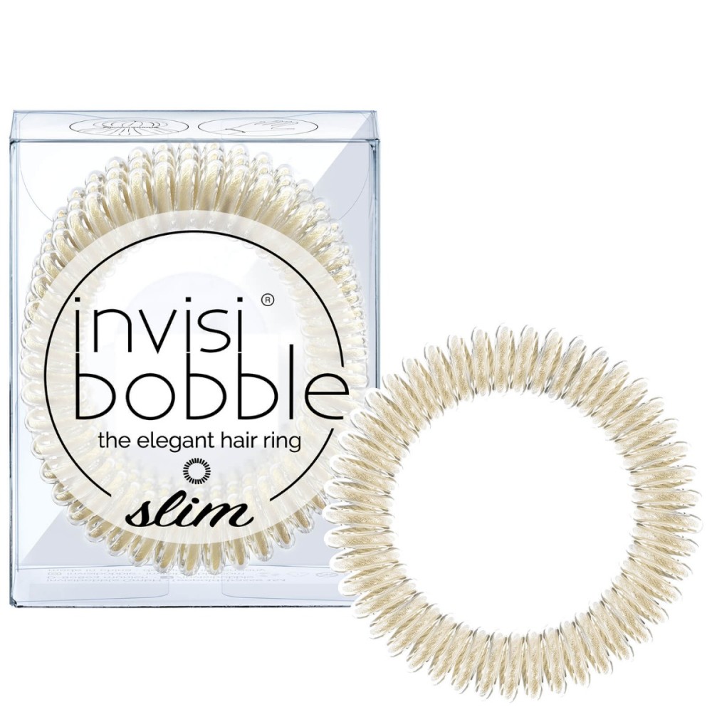 Invisibobble | Slim The Elegant Hair Ring Λαστιχάκι Μαλλιών | Stay Gold | 3τμχ