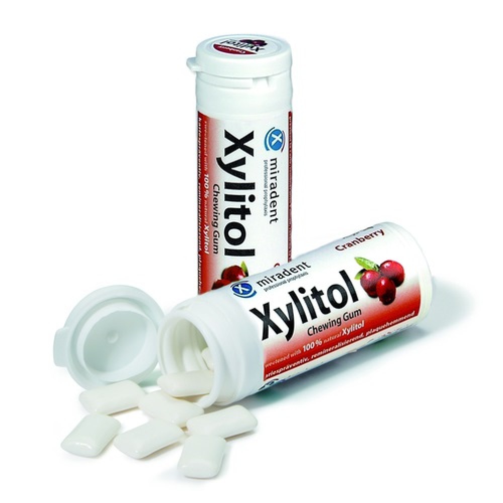 Miradent | Xylitol | Chewing Gum |Cranberry | 30 τσίχλες