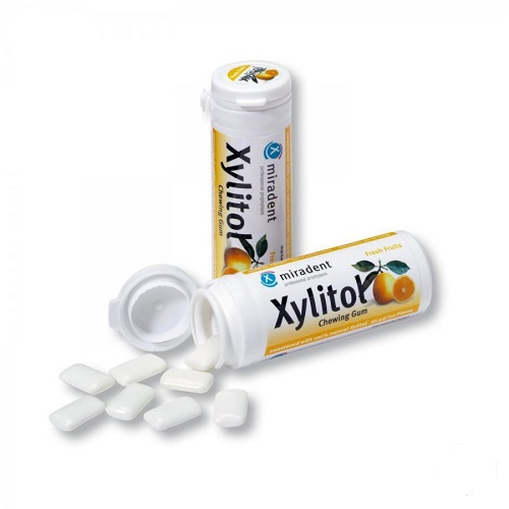 Miradent | Xylitol | Chewing Gum | Fresh Fruit | 30 τσίχλες