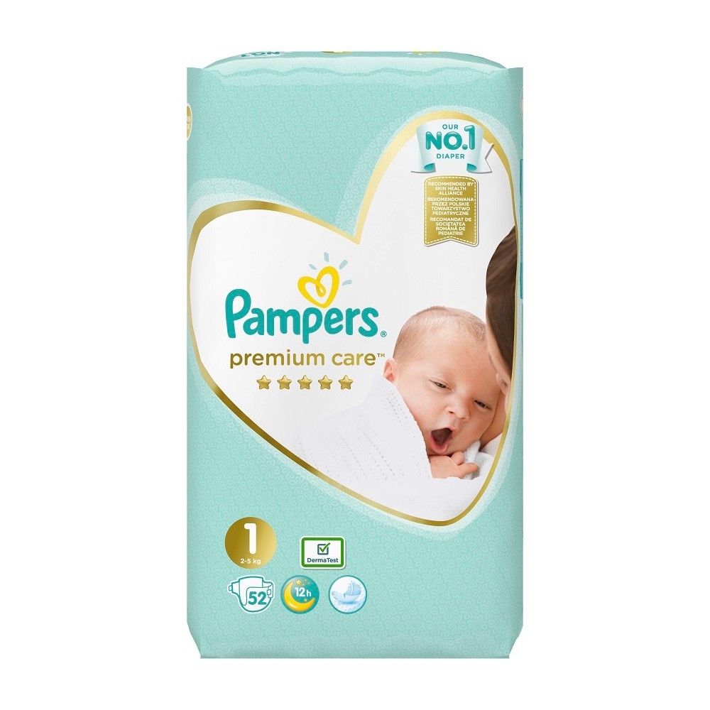 Pampers | Premium Care Πάνες για Νεογέννητο | Νο.1 (2-5kg) | 52τμχ.