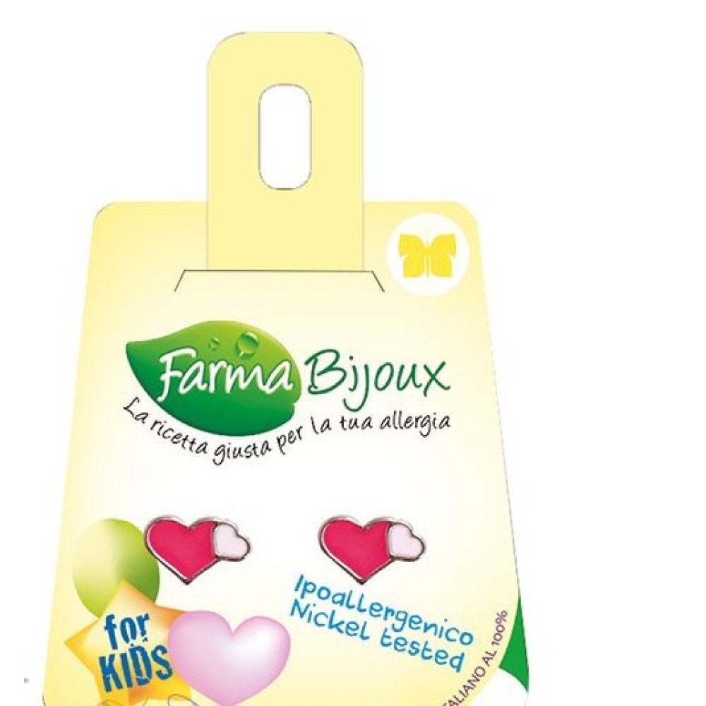 Farma Bijoux |Σκουλαρίκια Σε Σχήμα Καρδιάς  Ροζ  | 1 Ζευγάρι