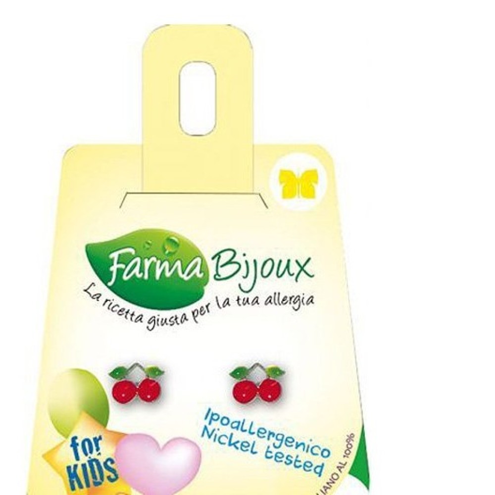 Farma Bijoux |Σκουλαρίκια Για Παιδιά Με Σχέδιο Κεράσι Σε Κόκκινο Χρώμα| 1 Ζευγάρι