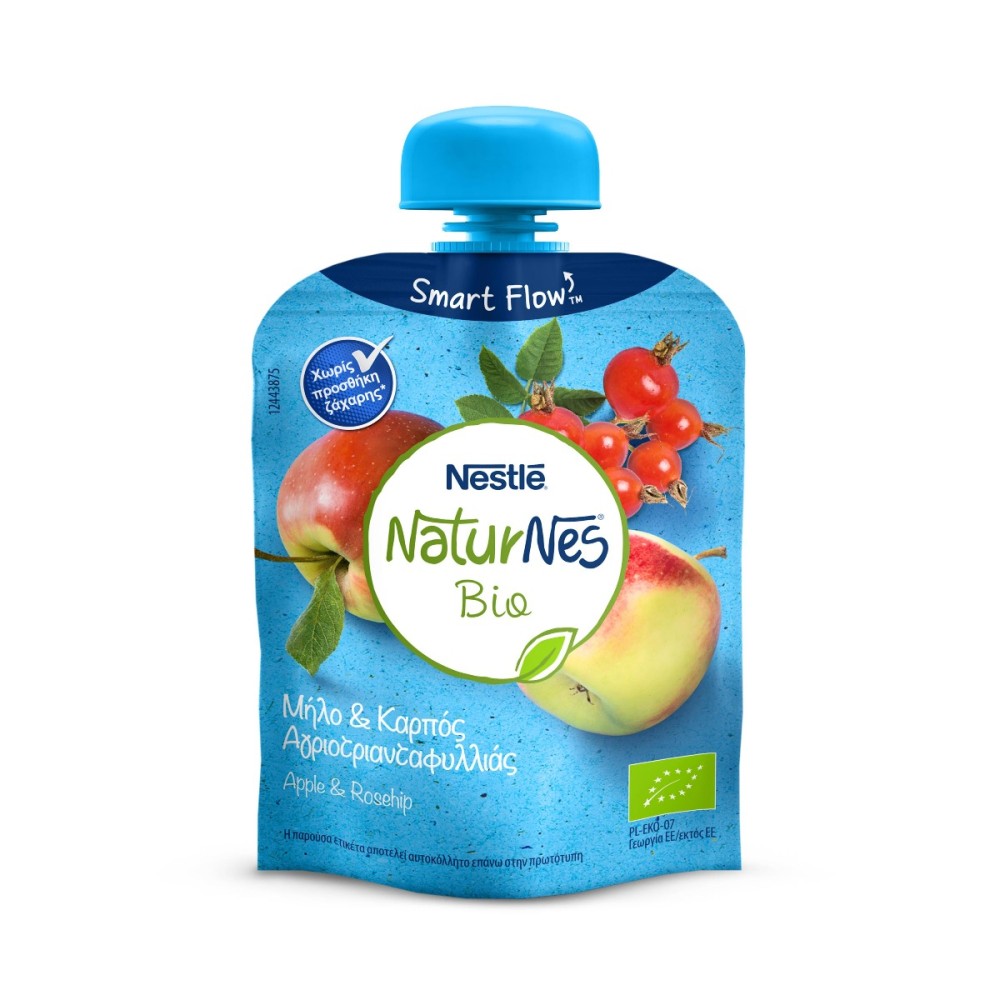 Nestle |  NaturNes Bio Μήλο & Καρπός Αγριοτριανταφυλλιάς | 90gr