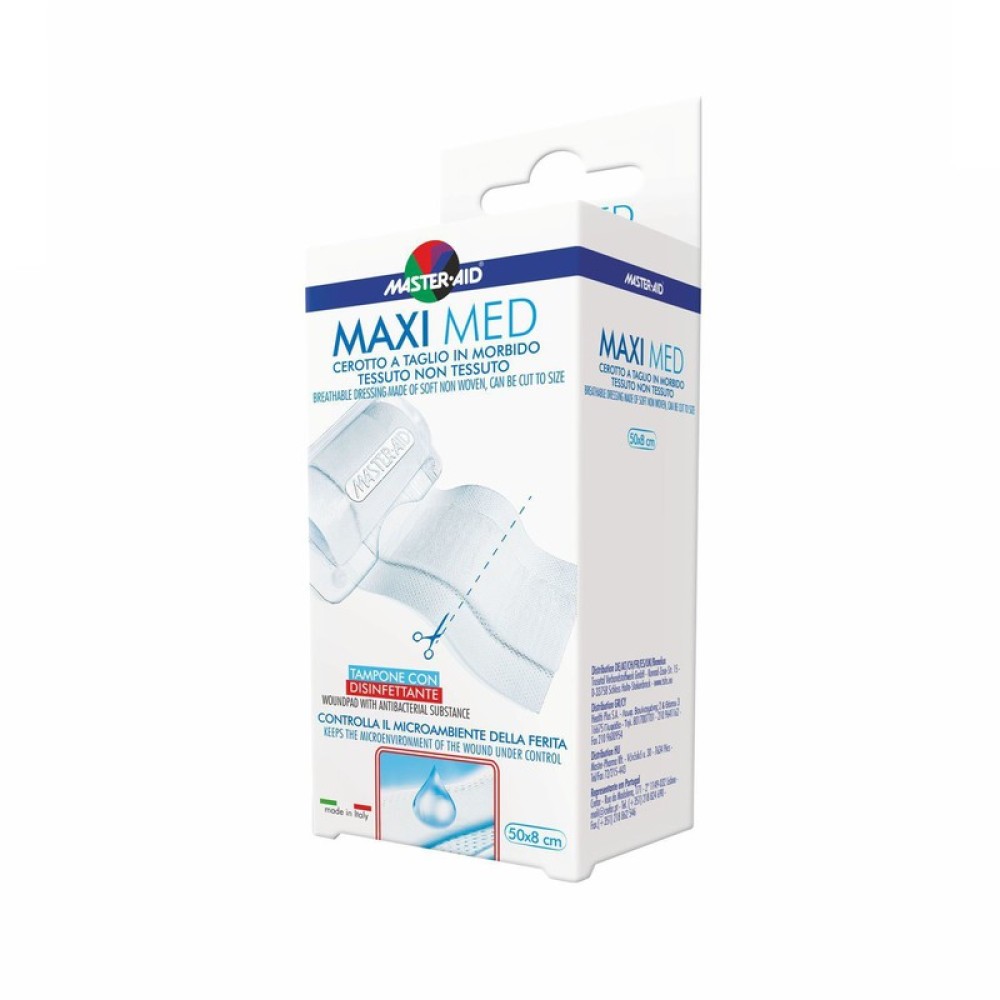 Masteraid | Maxi Med Αυτοκόλλητο Ρολό Συνεχούς Γάζας  Σε Άσπρο Χρώμα |50x6cm